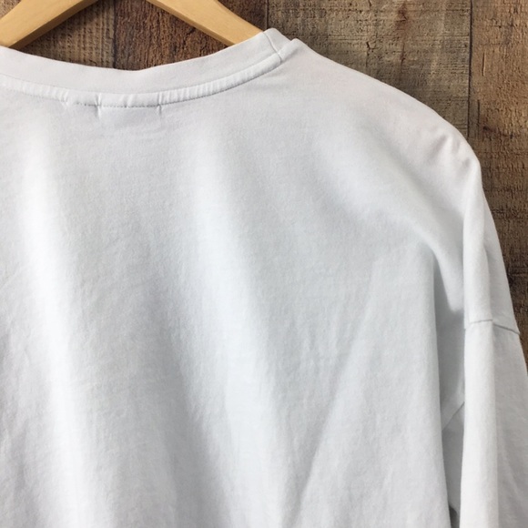 Puma White Metallic Panther Graphic Glam Oversized T Shirt Womens Small Cropped - Picture 5 of 13